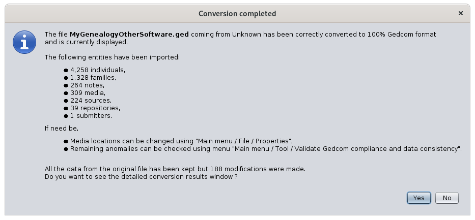 gedcom file format convert