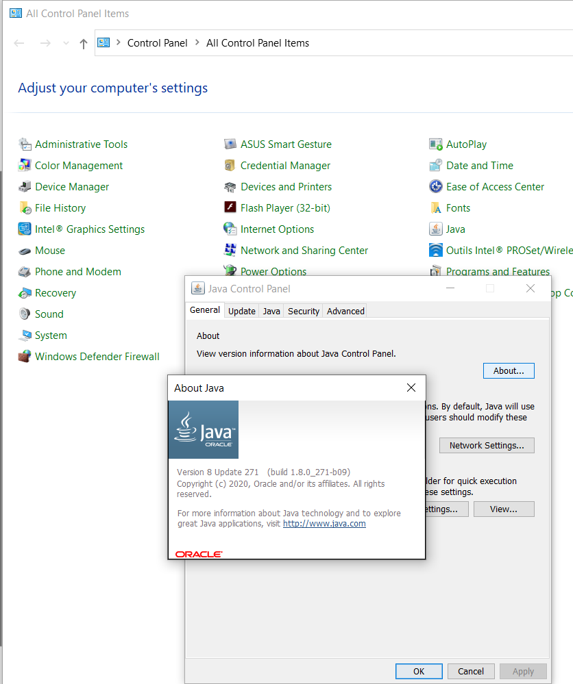 Java Control Panel.